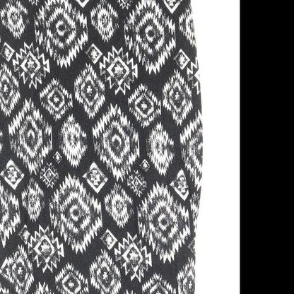 F&F Womens Black Geometric Viscose Straight & Pencil Skirt Size 10