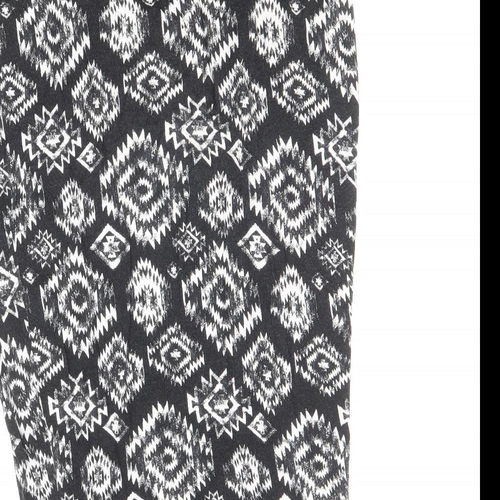 F&F Womens Black Geometric Viscose Straight & Pencil Skirt Size 10