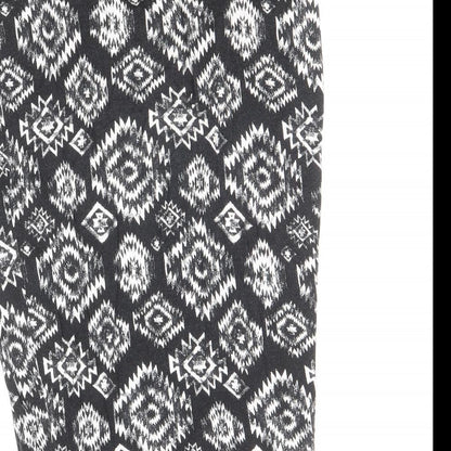 F&F Womens Black Geometric Viscose Straight & Pencil Skirt Size 10