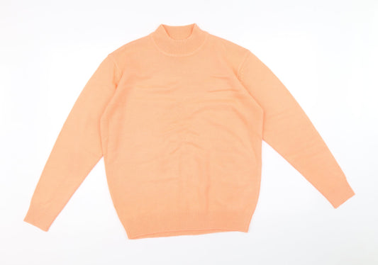 Damart Womens Pink Mock Neck Acrylic Pullover Jumper Size 10 - Size 10-12