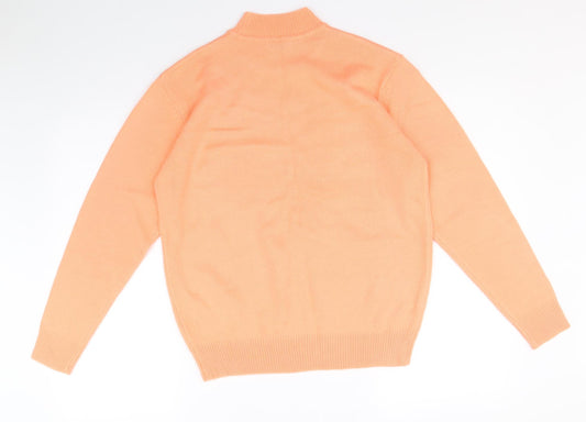 Damart Womens Pink Mock Neck Acrylic Pullover Jumper Size 10 - Size 10-12