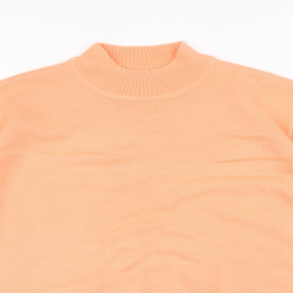 Damart Womens Pink Mock Neck Acrylic Pullover Jumper Size 10 - Size 10-12