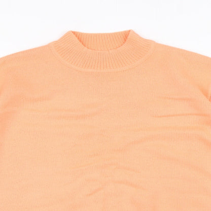 Damart Womens Pink Mock Neck Acrylic Pullover Jumper Size 10 - Size 10-12