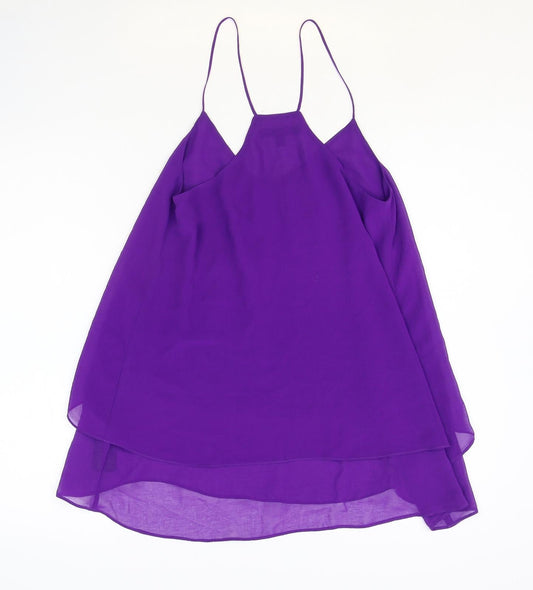 Coast Womens Purple Polyester Camisole Tank Size 10 Scoop Neck