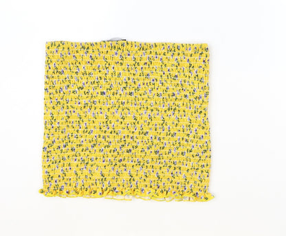 Womens UK Size M New Look Yellow Cropped Tank