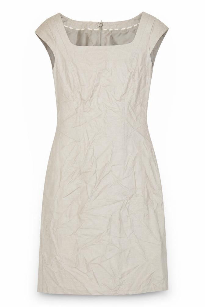 Marks and Spencer Womens Brown Polyester A-Line Size 8 Square Neck Zip
