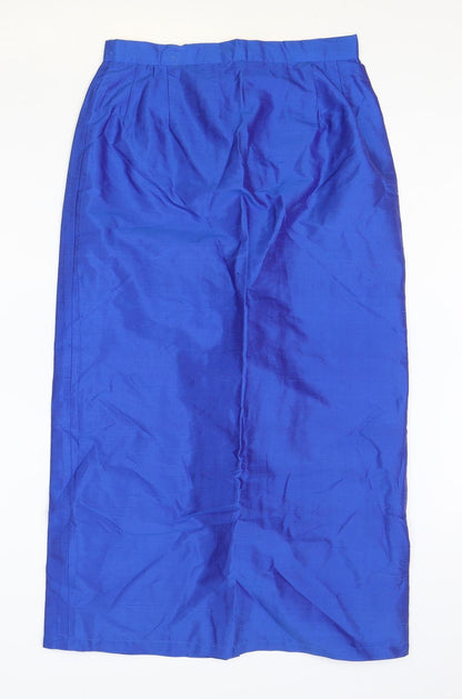 Monsoon Womens Blue Polyester Straight & Pencil Skirt Size 28 in Zip