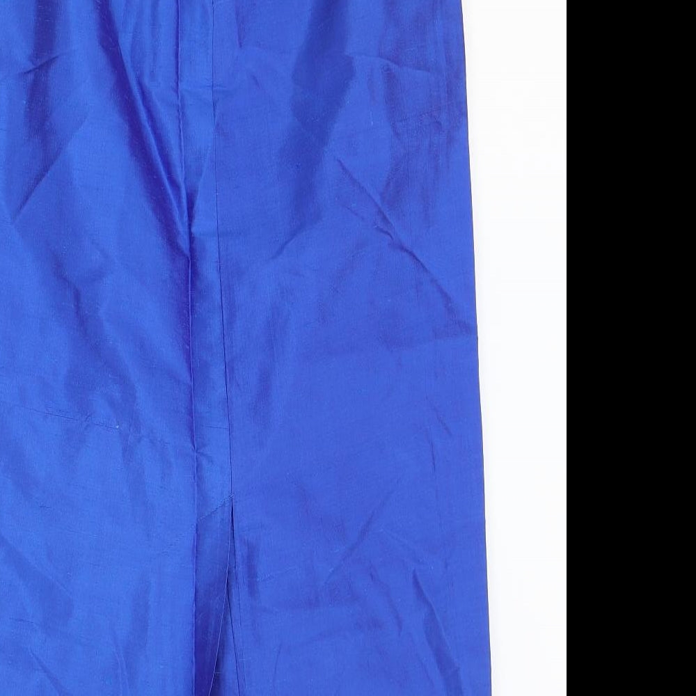 Monsoon Womens Blue Polyester Straight & Pencil Skirt Size 28 in Zip