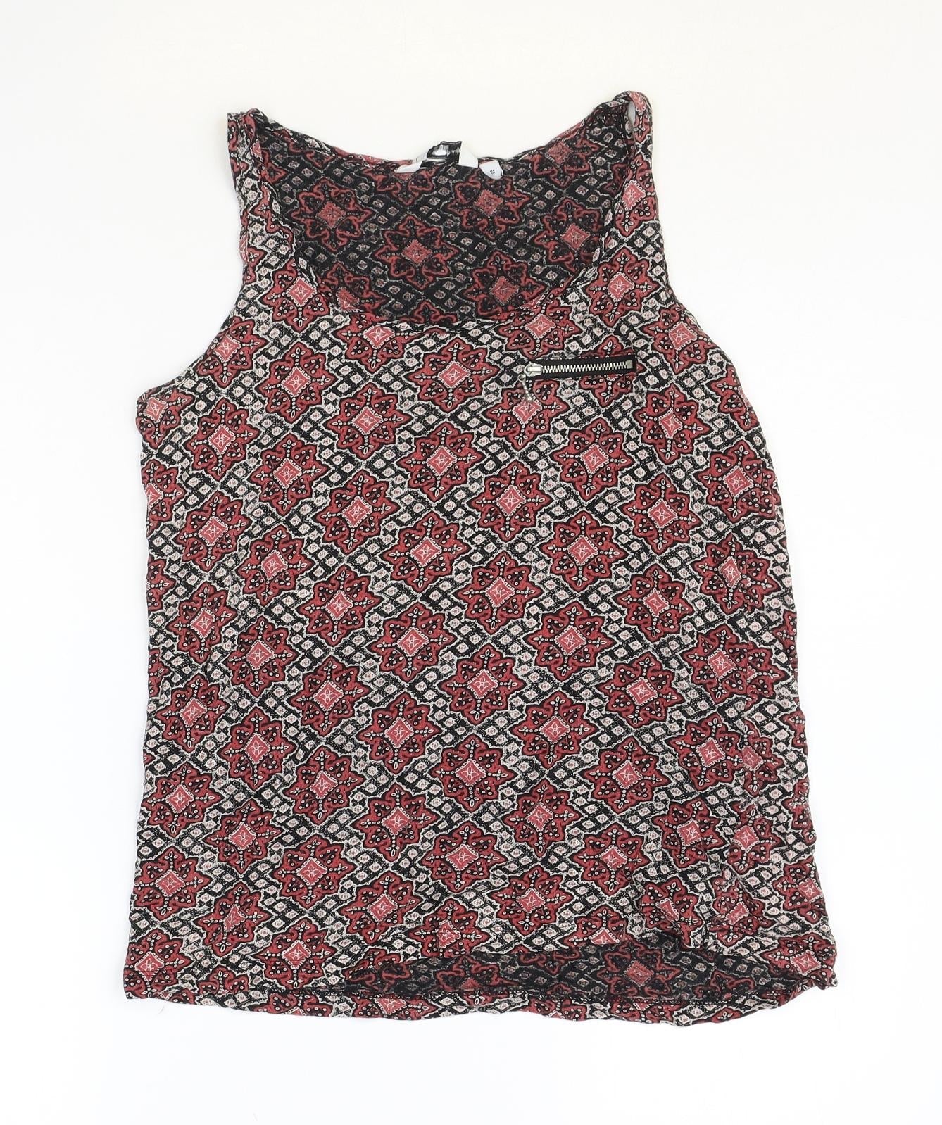 Womens UK Size 10 New Look Multicoloured Basic Tank