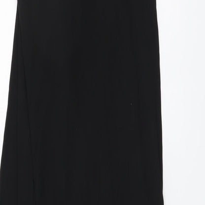 James Lakeland Womens Black Striped Polyester A-Line Size S Scoop Neck Pullover