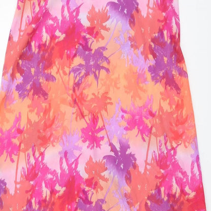 Papaya Womens Multicoloured Floral Polyester Trapeze & Swing Size M Square Neck Pullover