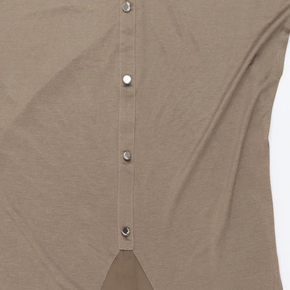 Womens UK Size 2 Marble Beige Basic T-Shirt