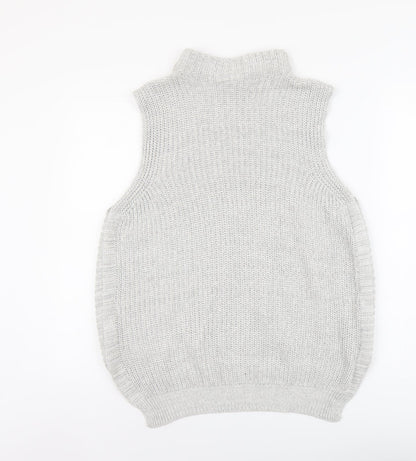 Womens UK Size 6 Warehouse Grey Vest Jumper