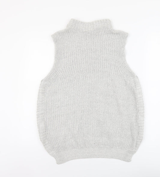 Womens UK Size 6 Warehouse Grey Vest Jumper