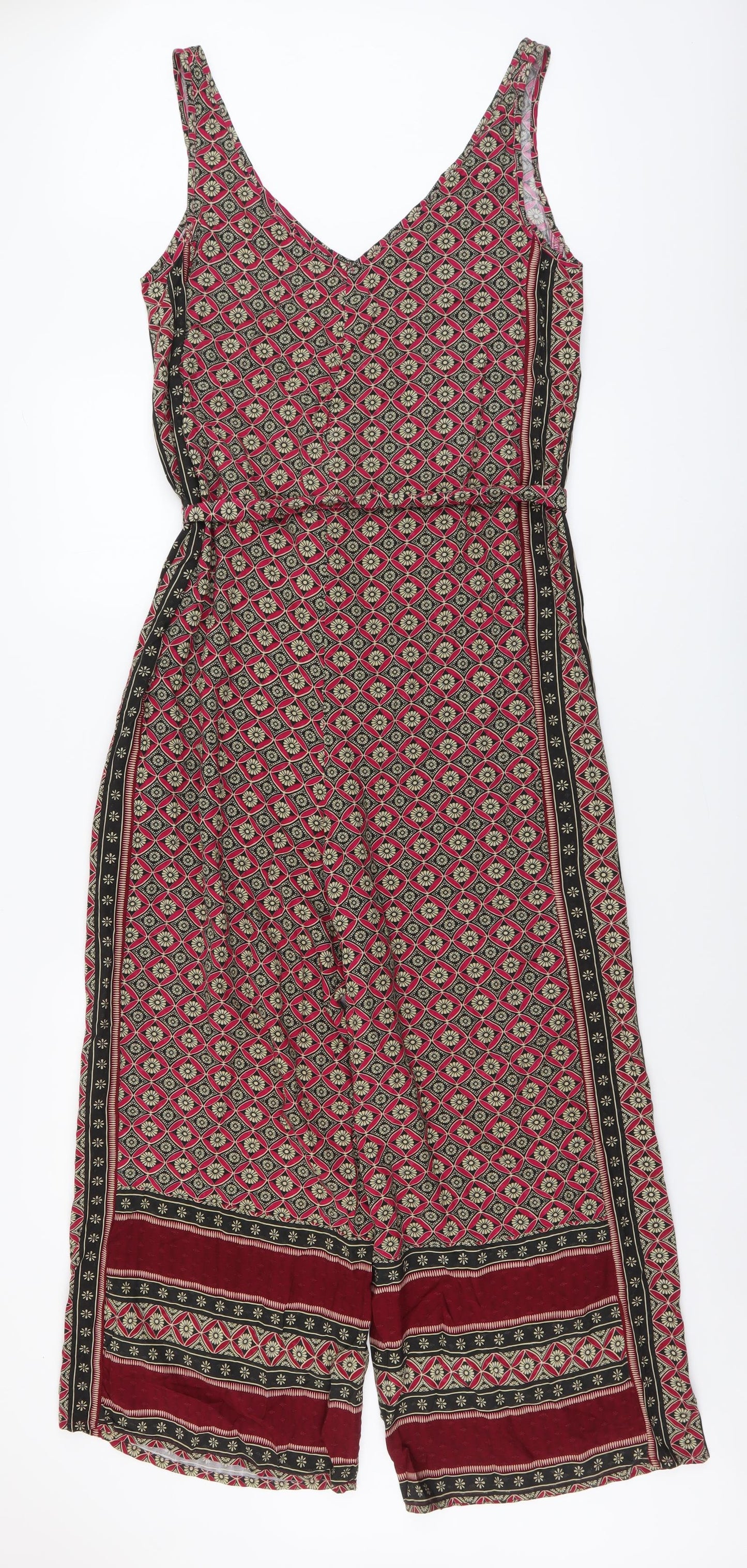 NEXT Womens Purple Geometric Viscose Jumpsuit One-Piece Size 3XS Pullover