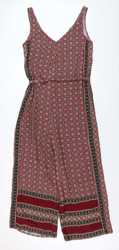 NEXT Womens Purple Geometric Viscose Jumpsuit One-Piece Size 3XS Pullover