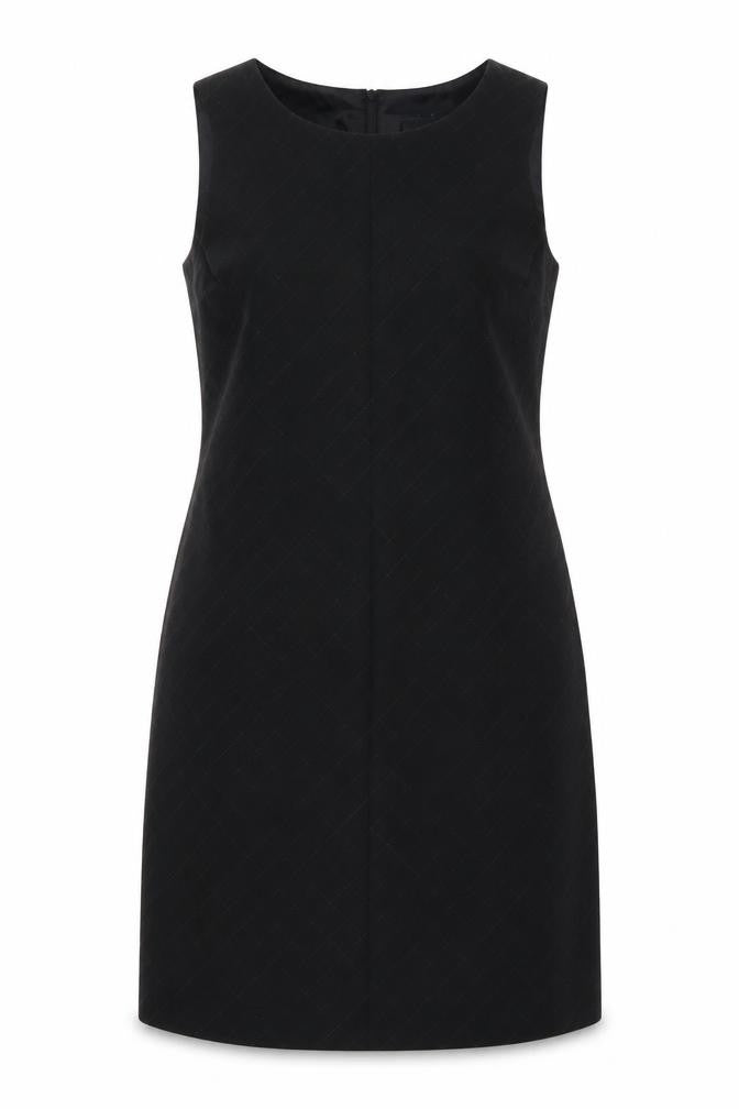 Linea Womens Black Geometric Wool Shift Size 14 Round Neck Zip