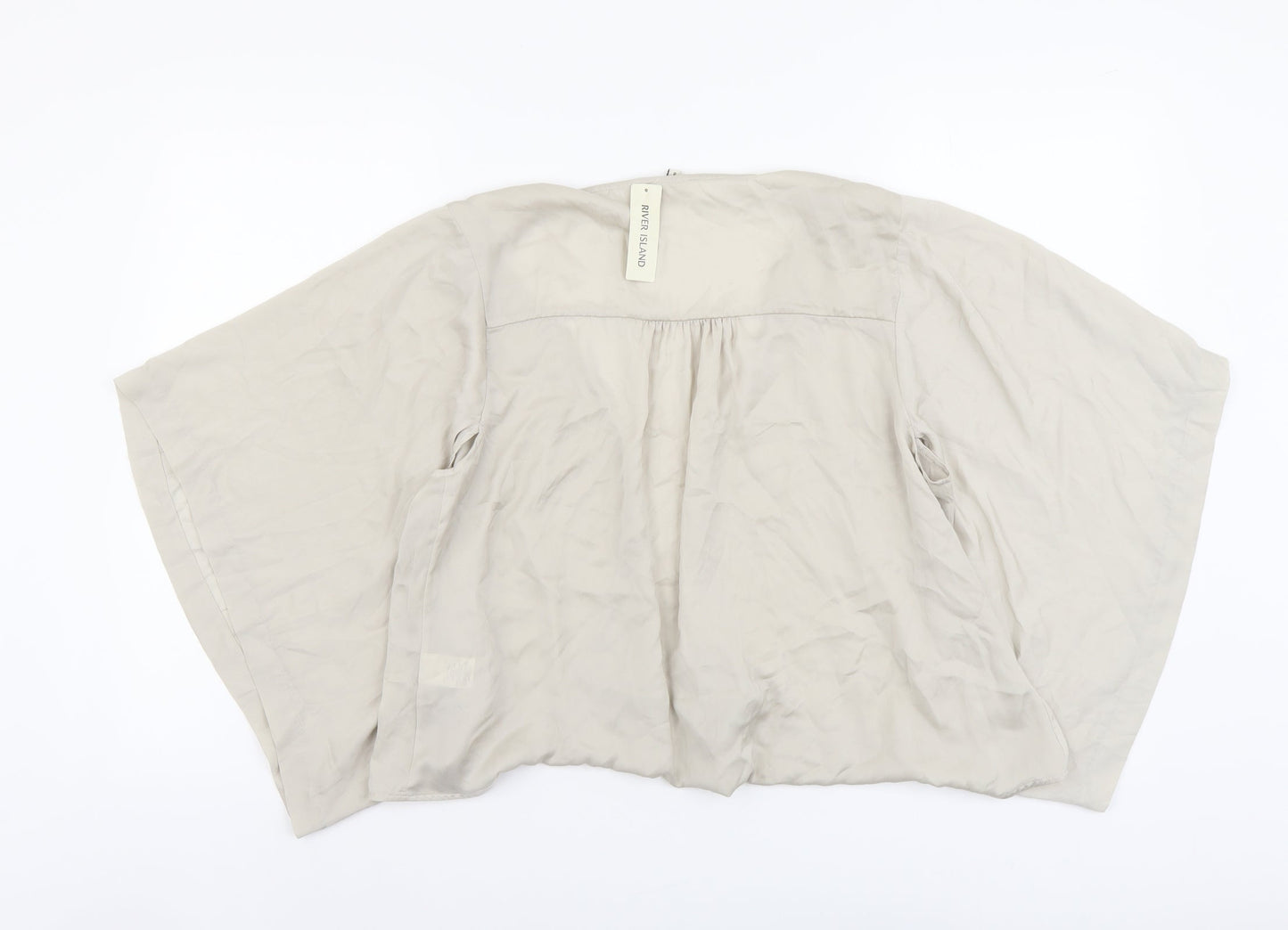Womens UK Size 8 River Island Beige Wrap T-Shirt