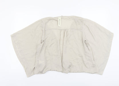 Womens UK Size 8 River Island Beige Wrap T-Shirt