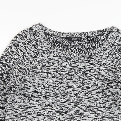 F&F Womens Black Round Neck Acrylic Pullover Jumper Size 10