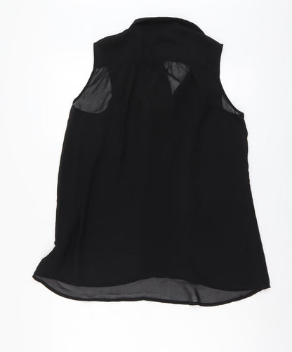 Womens UK Size XL H&M Black Basic Button-Up