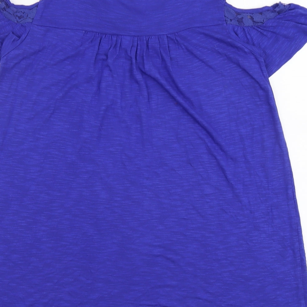 Womens UK Size 10 Bonmarché Blue Basic Blouse