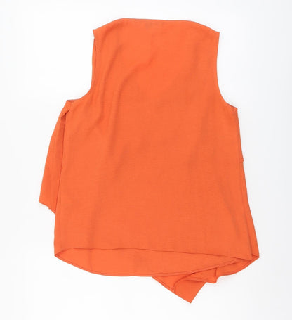 Apricot Womens Orange Polyester Basic Blouse Size 8 V-Neck