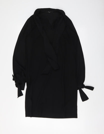 NEXT Womens Black Polyester Shirt Dress Size 8 Collared Pullover