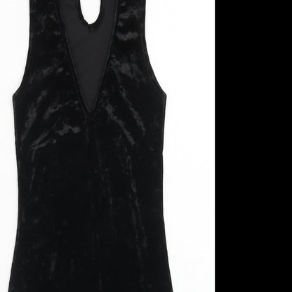 Select Womens Black Polyester Tank Dress Size 6 V-Neck Button