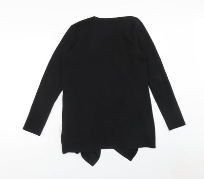 Womens UK Size M New Look Black Wrap T-Shirt