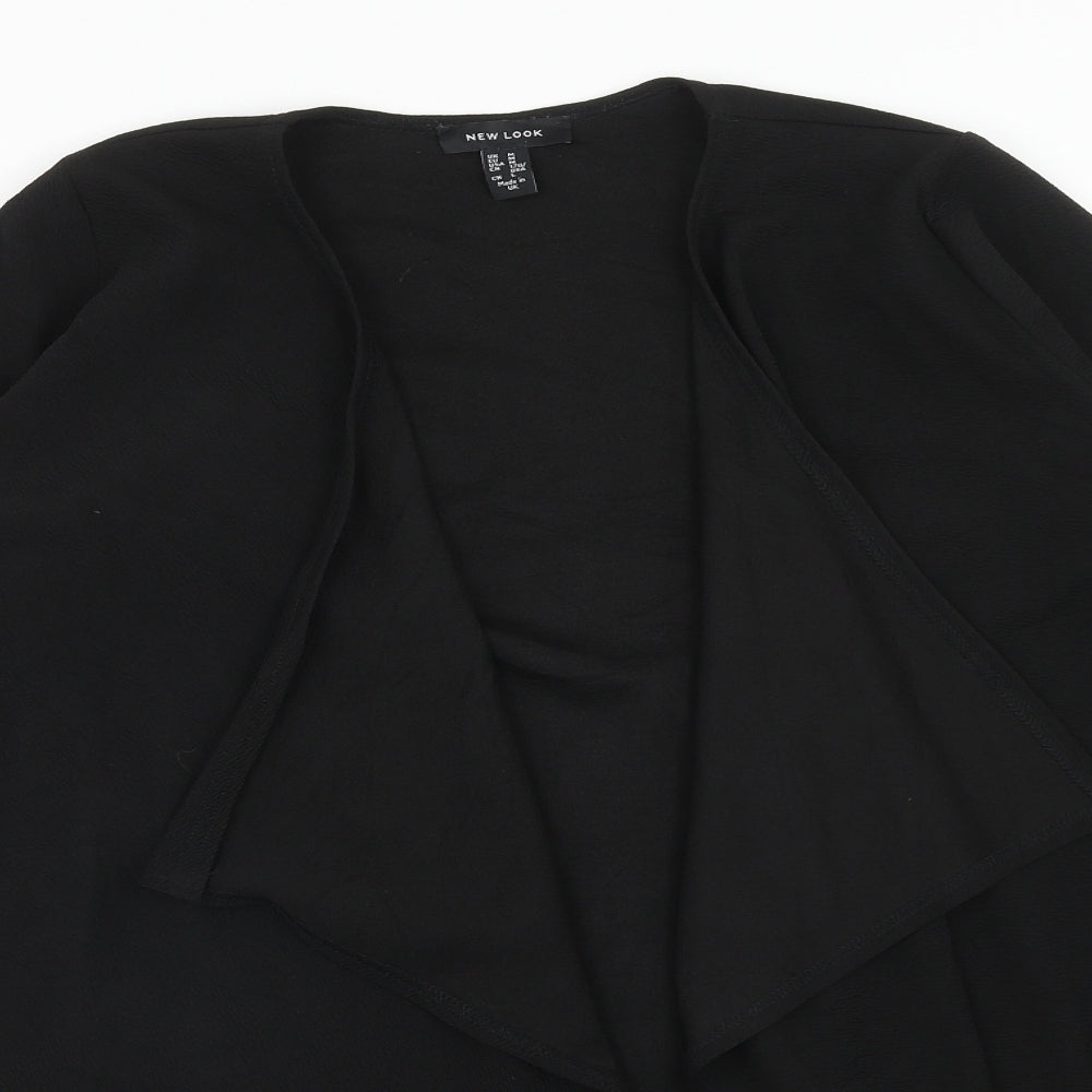 Womens UK Size M New Look Black Wrap T-Shirt