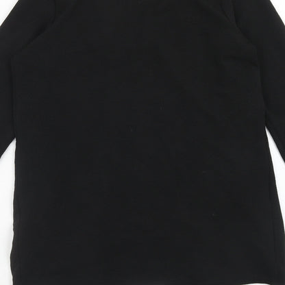 Womens UK Size M New Look Black Wrap T-Shirt