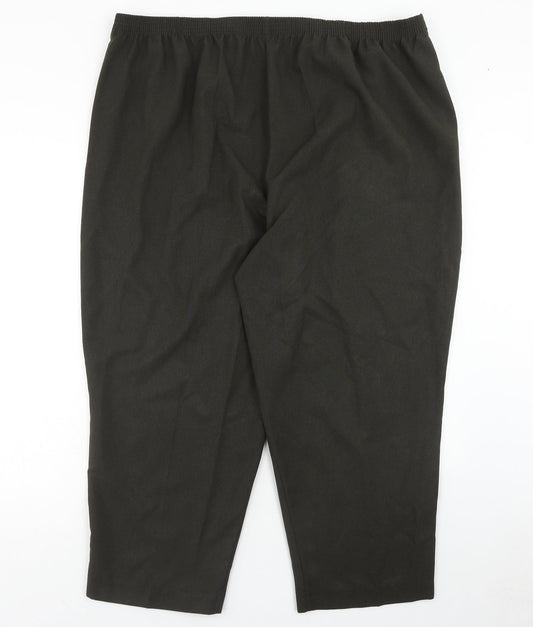 Bonmarché Womens Green Polyester Cropped Trousers Size 24 Regular