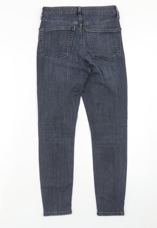 Topshop Womens Blue Cotton Skinny Jeans Size 28 L30 in Regular Zip