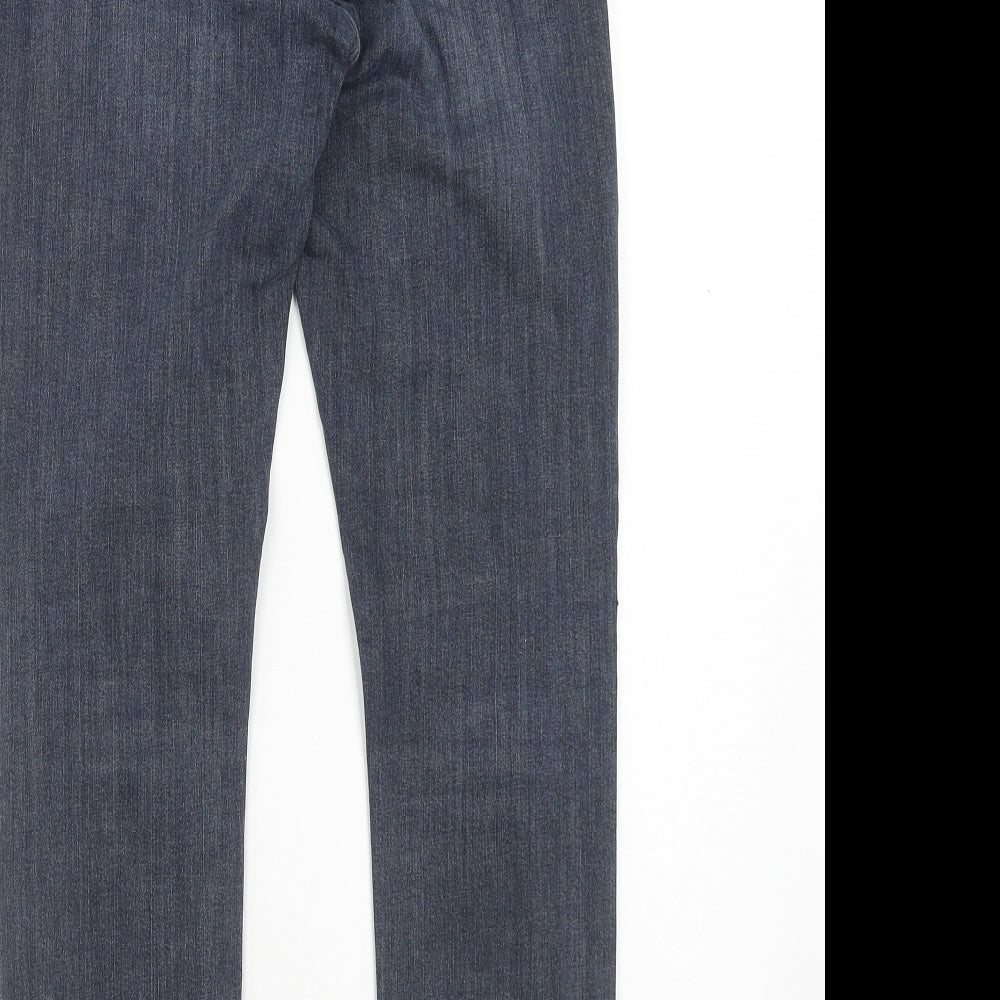 Topshop Womens Blue Cotton Skinny Jeans Size 28 L30 in Regular Zip