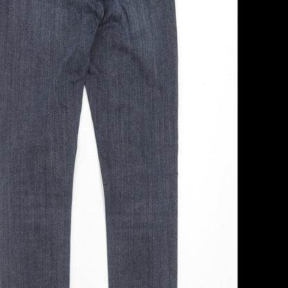 Topshop Womens Blue Cotton Skinny Jeans Size 28 L30 in Regular Zip