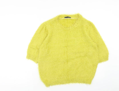 Atmosphere Womens Yellow Round Neck Polyester Pullover Jumper Size 14