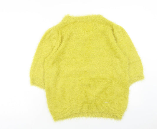 Atmosphere Womens Yellow Round Neck Polyester Pullover Jumper Size 14