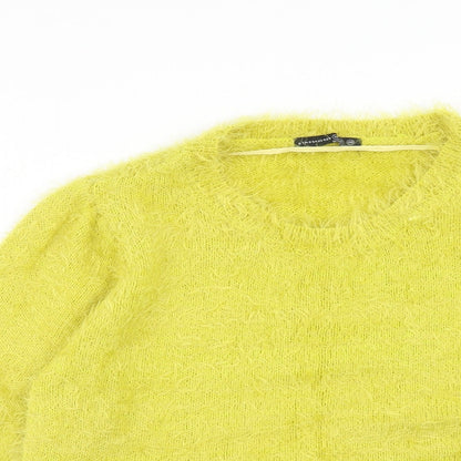 Atmosphere Womens Yellow Round Neck Polyester Pullover Jumper Size 14