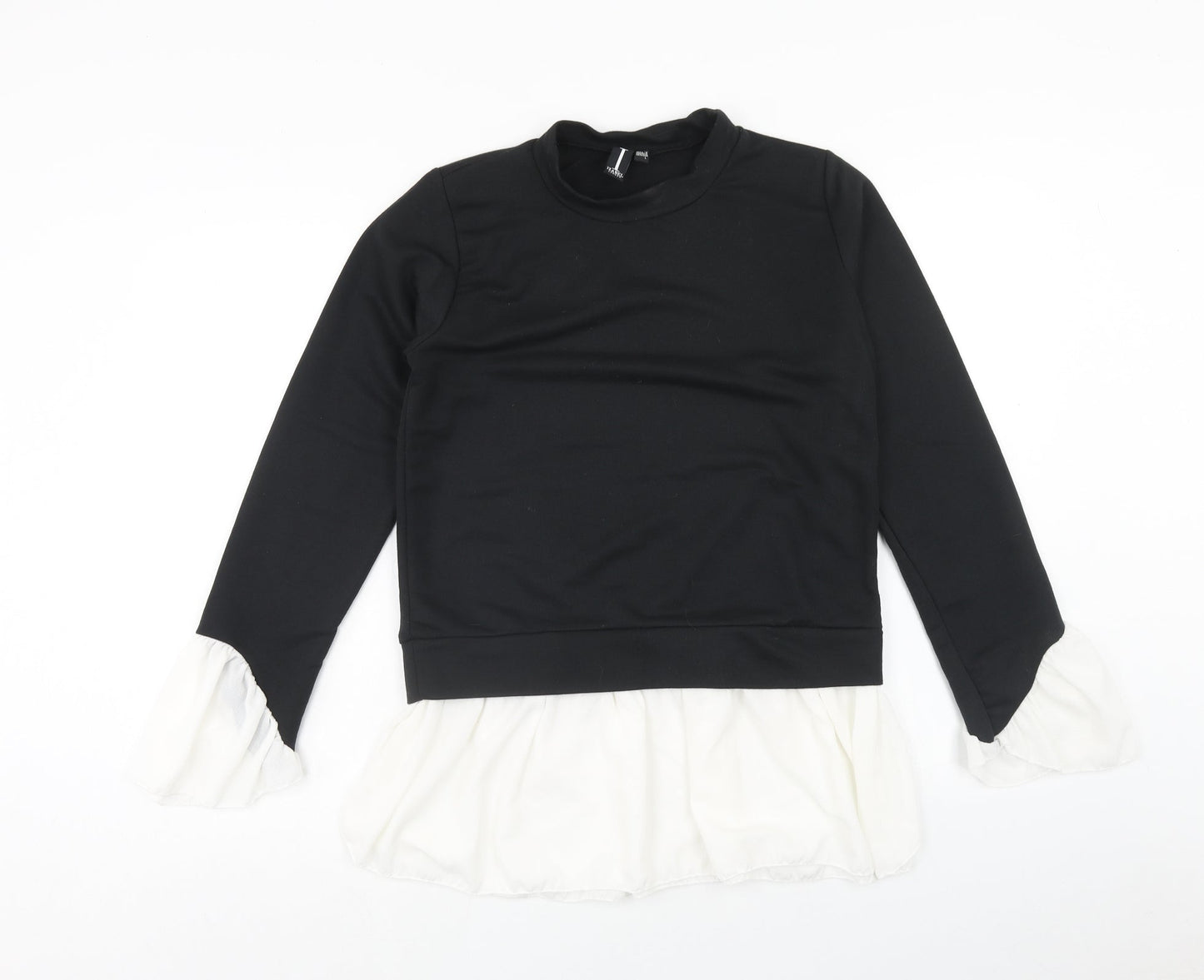 Izabelle London Womens Black Polyester Pullover Sweatshirt Size 12 Pullover