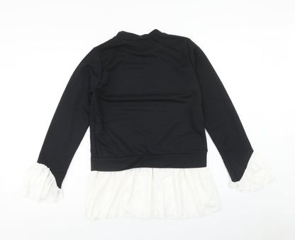 Izabelle London Womens Black Polyester Pullover Sweatshirt Size 12 Pullover