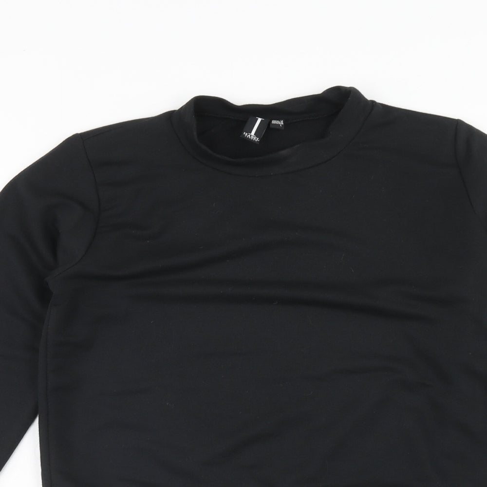 Izabelle London Womens Black Polyester Pullover Sweatshirt Size 12 Pullover