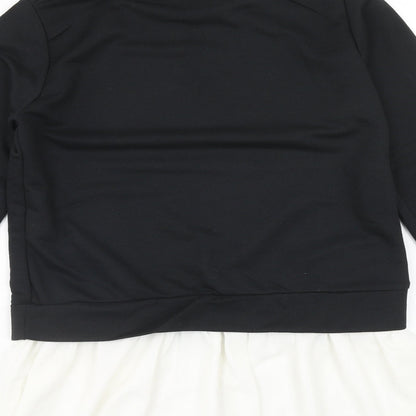 Izabelle London Womens Black Polyester Pullover Sweatshirt Size 12 Pullover