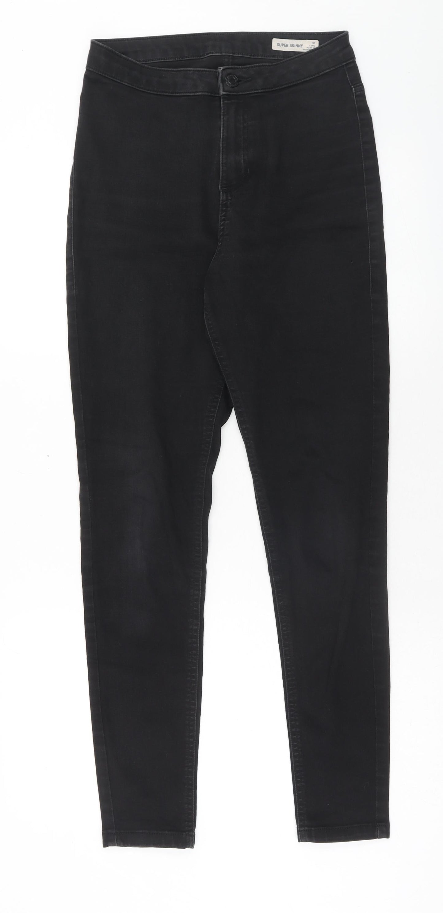 Marks and Spencer Womens Black Cotton Skinny Jeans Size 10 Regular Zip