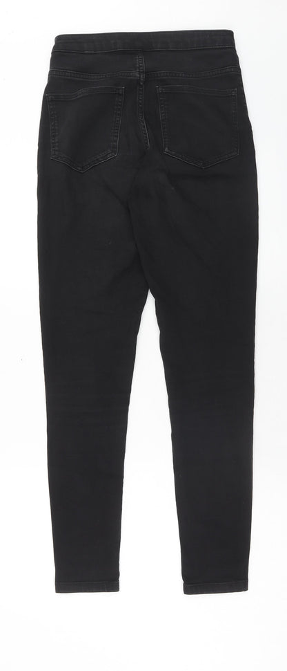 Marks and Spencer Womens Black Cotton Skinny Jeans Size 10 Regular Zip