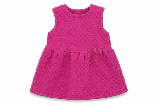 Nutmeg Girls Purple Cotton Skater Dress Size 9-12 Months Round Neck Button