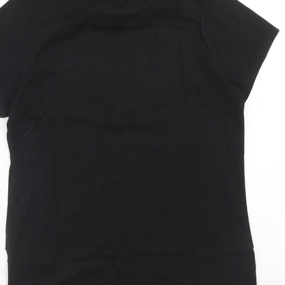 George Womens Black Cotton Basic T-Shirt Size 8 Scoop Neck - Pudsey