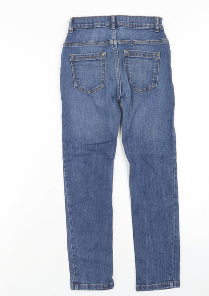 TU Girls Blue Cotton Skinny Jeans Size 9 Months Regular Zip