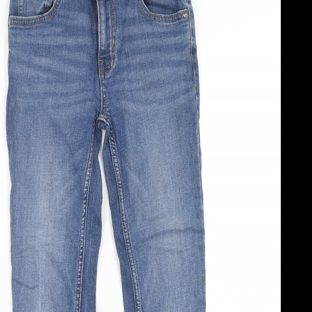 TU Girls Blue Cotton Skinny Jeans Size 9 Months Regular Zip