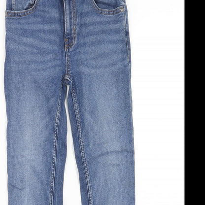 TU Girls Blue Cotton Skinny Jeans Size 9 Months Regular Zip